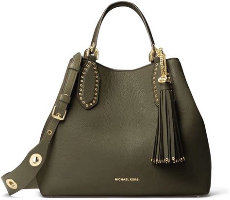 michael michael kors brooklyn large leather tote|Brooklyn large leather shoulder bag.